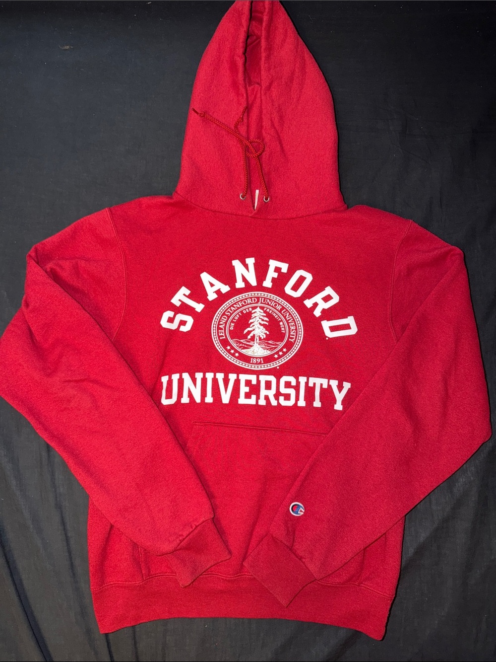 Champion Red Stanford University Crewneck Hoodie